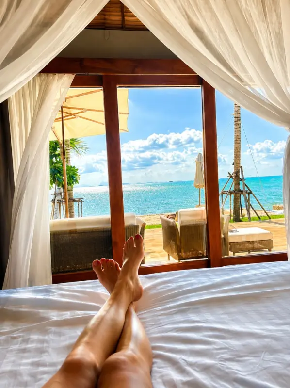 bedroom with ocean view